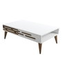 Hanah Home Valensiya Mesa de Centro Nogal y Blanco